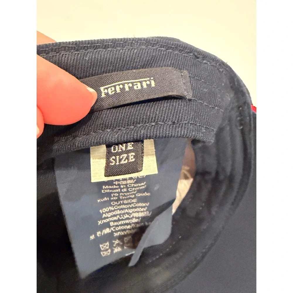 Ferrari Black Baseball Cap with White Prancing Horse